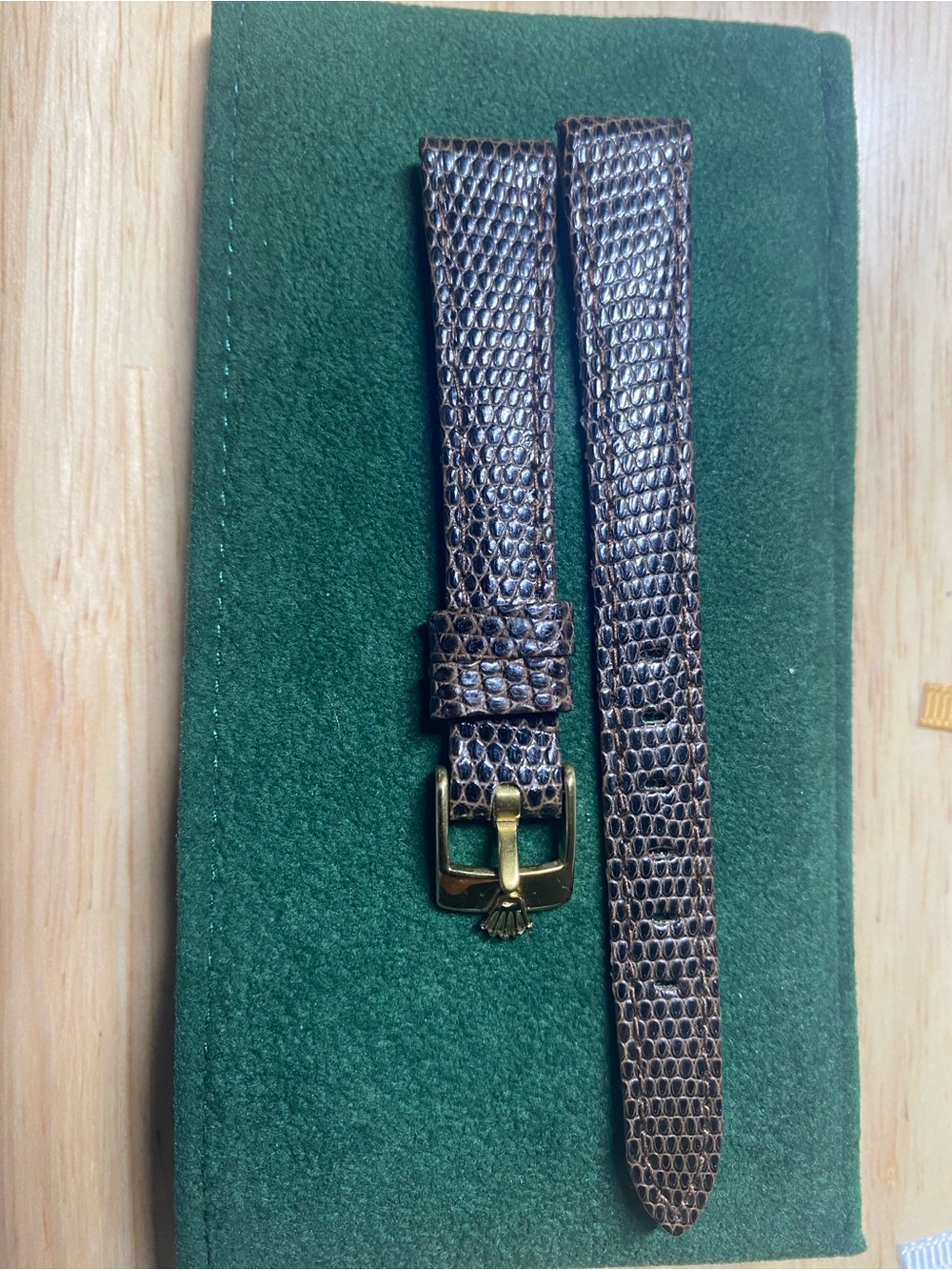 Vintage leather band 13mm with a gold plated buckle Rolex